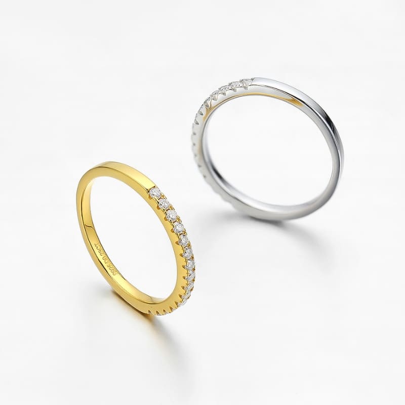 Meia Aliança com Moissanite 1.5 mm