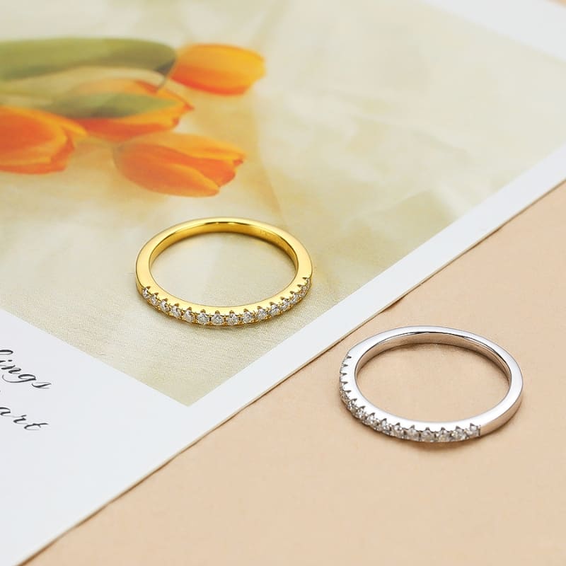 Meia Aliança com Moissanite 1.5 mm