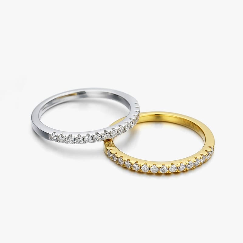 Meia Aliança com Moissanite 1.5 mm