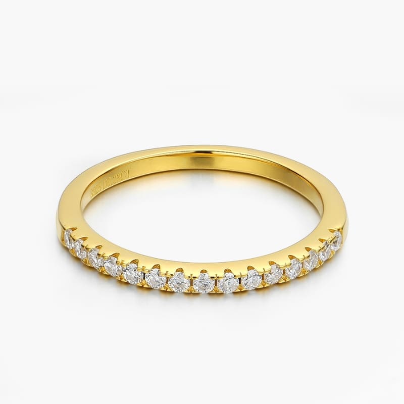 Meia Aliança com Moissanite 1.5 mm