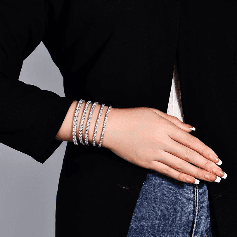 Pulseira rivieira em prata 925