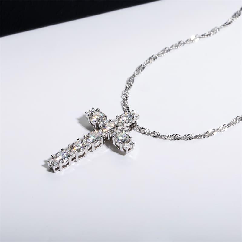 Colar Cruz Moissanite em Prata 925 Banhado a Ouro 18k - Arbo joias