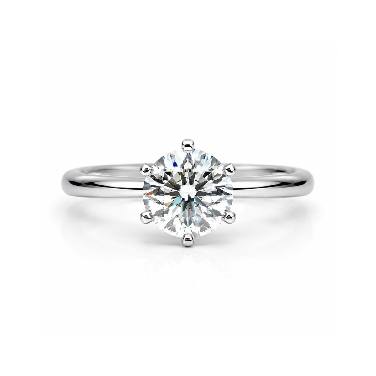 Anel Solitário Clássico Moissanite