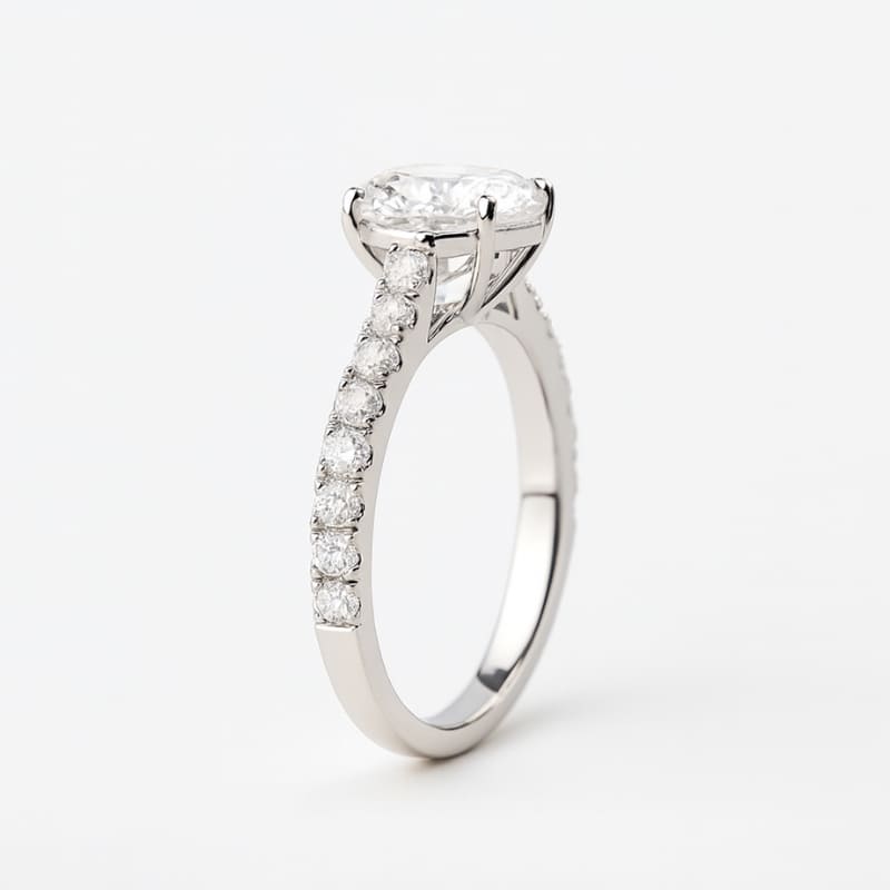 Anel de Noivado Moissanite 2 quilates