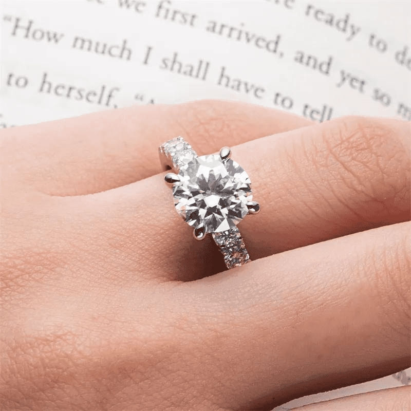 Anel de noivado Moissanite 4.3 quilates