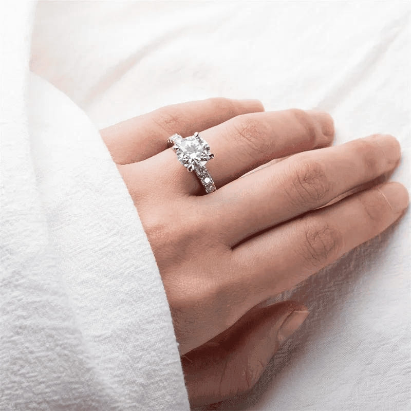 Anel de noivado Moissanite 4.3 quilates