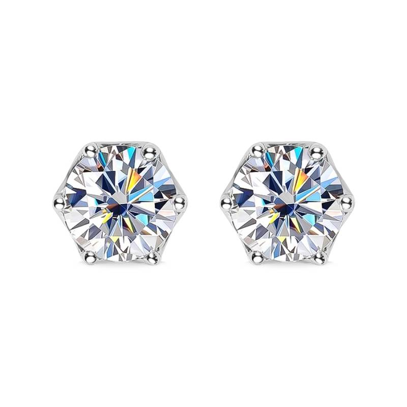Brinco Ponto de Luz Moissanite 6 garras - Lady