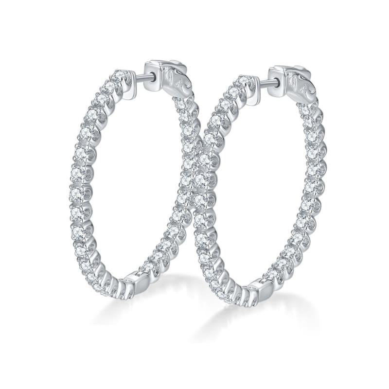 Brinco Argola com Moissanite 2mm