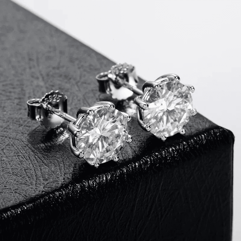 Brinco Moissanite Ponto de luz 8 garras