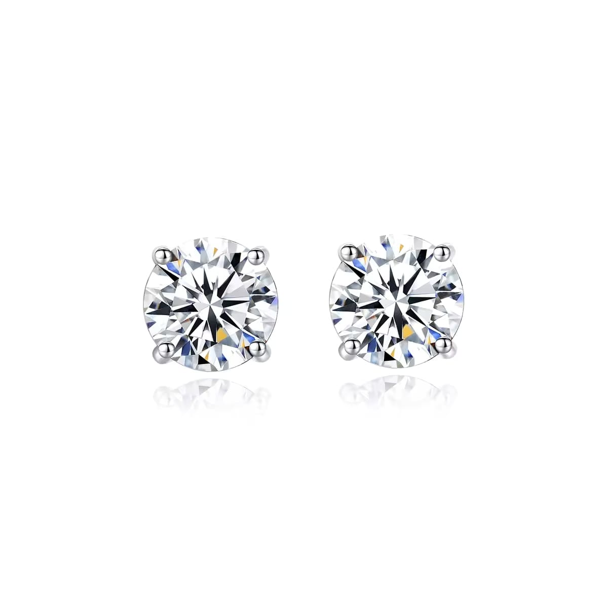 Brinco Ponto de Luz Moissanite 4 Garras