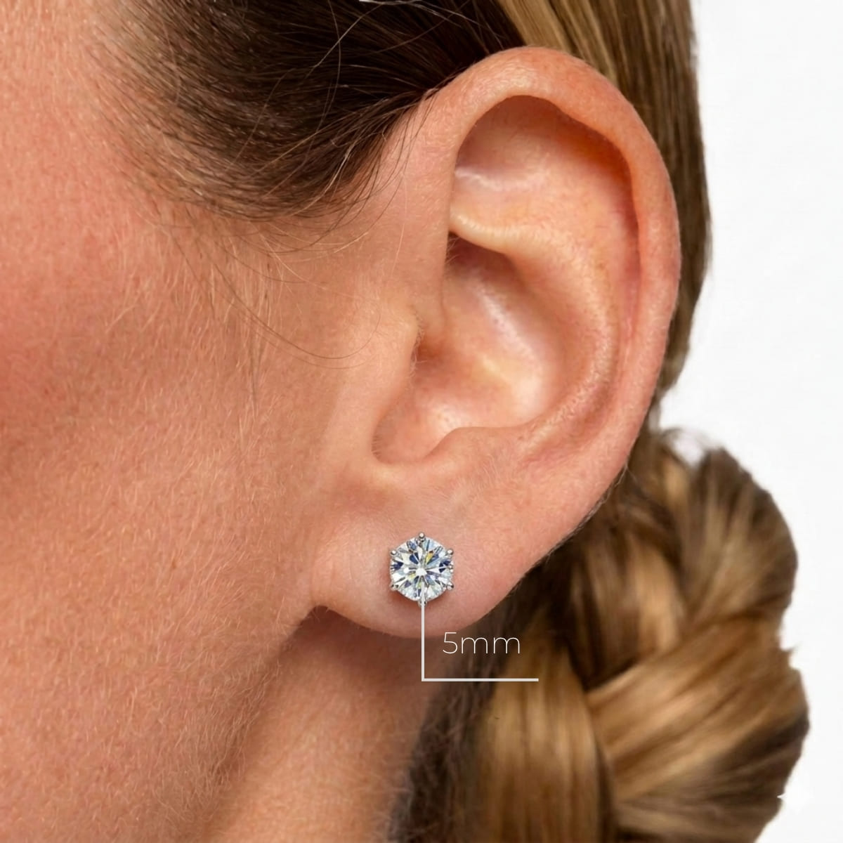 Brinco Ponto de Luz Moissanite 6 garras - Lady