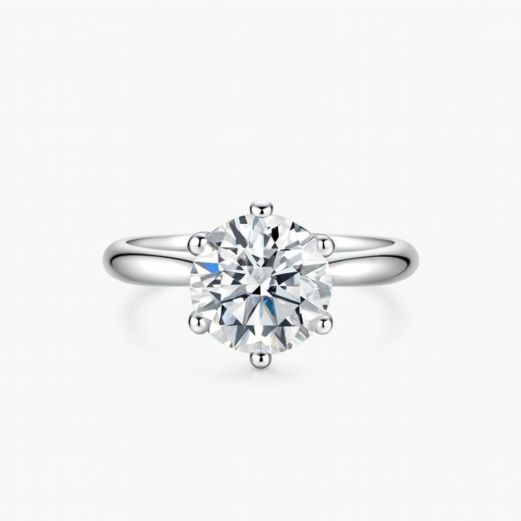 Anel Solitário Clássico Moissanite