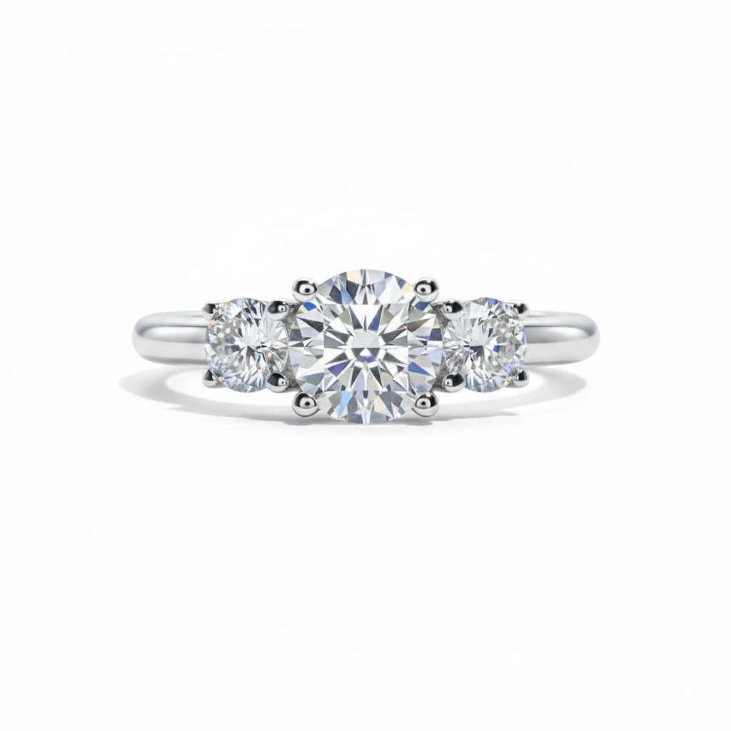 Anel três pedras Moissanite 1.6 quilates