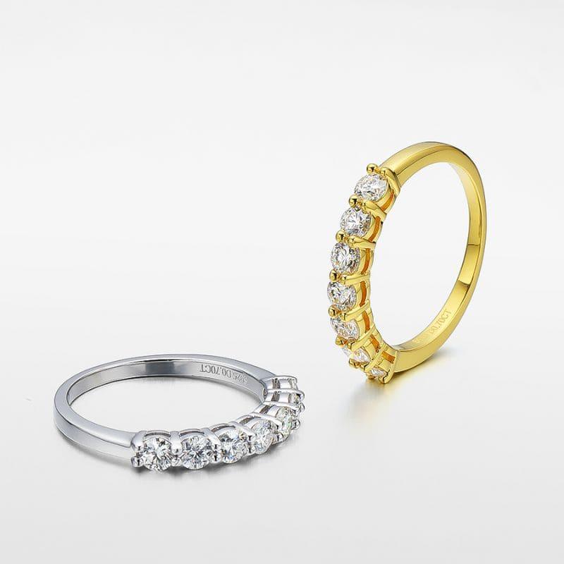 Meia Aliança com Moissanite 3 mm